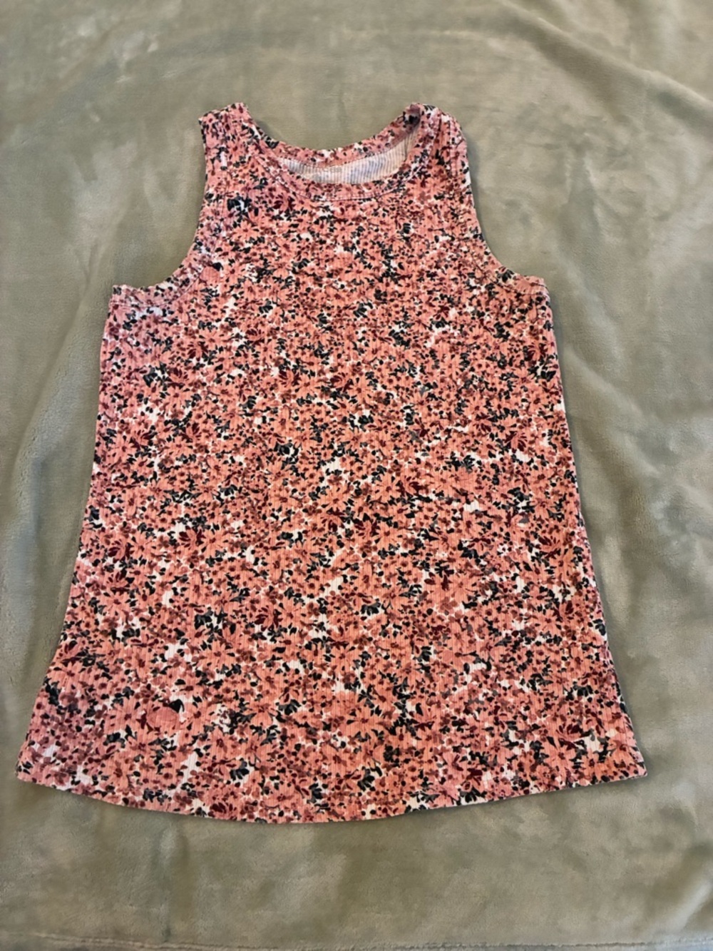 Women’s Maurices Brand Pink Floral Ribbed Tank Size XL… Fits to Body